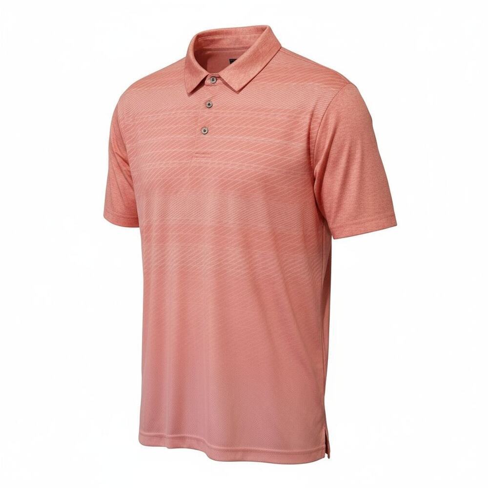 PGA Tour Men’s Orange Golf Polo Shirt XL Short Sleeve 3-Button Front Performance